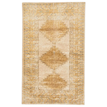 Jaipur Living Enfield Hand-Knotted Medallion Gold Gray Runner Rug