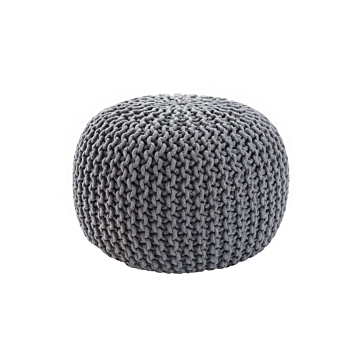 Jaipur Living Spectrum Pouf Textured Round Pouf-Gray