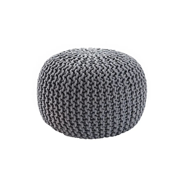 Jaipur Living Spectrum Pouf Textured Round Pouf-Gray