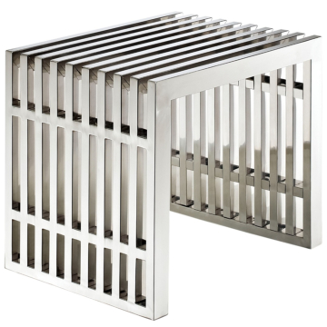 Modway Gridiron Small Stainless Steel Bench