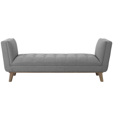 Modway Haven Tufted Button Upholstered Fabric Accent Bench-Light Gray