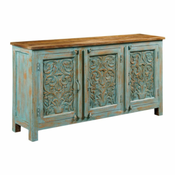 Hammary Hidden Treasures Vintage Blue Three Door Cabinet