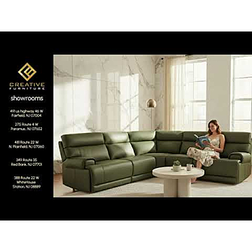 Baron Modular Sofa Set in Olive Green Leather