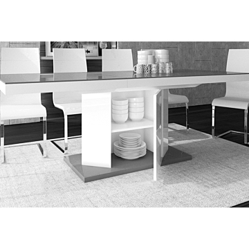 Cortex Amigo 63" Dining Table, Grey Top & Base White Frame