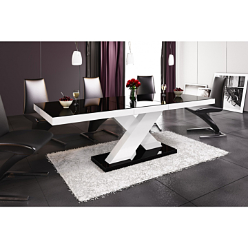 Cortex Xenon Dining Table with Black Top and Base