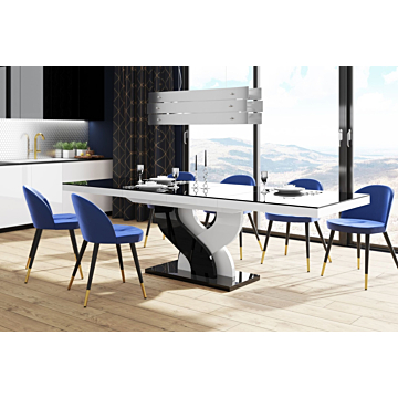 Cortex Bella Dining Table with Black Top and Base