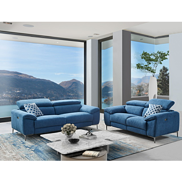 Lucca Fabric Living Room Set, Loveseat and Armchair | Creative Furniture-Cerulean Fabric HTL
