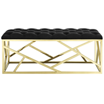 Modway Intersperse Bench in Gold Black-Gold Black