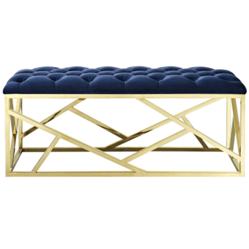 Modway Intersperse Bench in Gold Black-Gold Navy