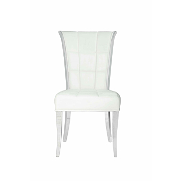 Chintaly Iris Modern Upholstered Side Chair-White