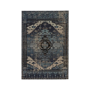 Jaipur Living Cicero Indoor/ Outdoor Medallion Blue/ Gray Round Area Rug