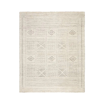 Jaipur Living Jadene Hand-Knotted Geometric White Light Gray Area Rug 