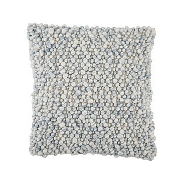 Jaipur Living Kaz Textured Ivory/ Light Blue Down Throw Pillow 22 inch