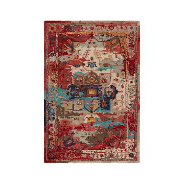 Jaipur Living Lilith Handmade Medallion Red/ Aqua Area Rug