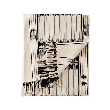 Jaipur Living Saramati Hand-Loomed Tribal Cream/ Black Throw