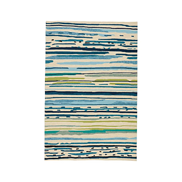 Jaipur Living Sketchy Lines Indoor/ Outdoor Abstract Blue/ Green Area Rug