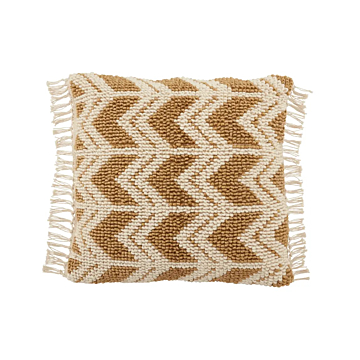 Jaipur Living Takeo Chevron Gold/ Ivory Down and Poly Fill Pillow 22 inch