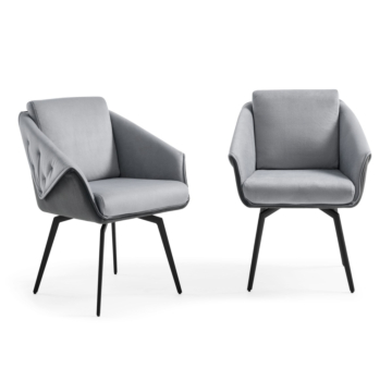 Jess Armchair in Light Gray Velvet, Black Frame | Creative Furniture
