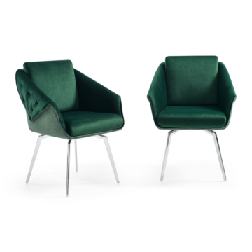 Jess Armchair in Green Velvet, Chrome Frame | Creative Furniture