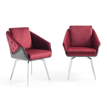 Jess Armchair in Bordeaux Velvet, Chrome Frame | Creative Furniture