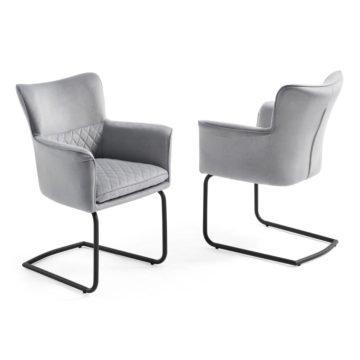 Loran Armchair, Light Gray Fabric Upholstered, Black Frame| Creative Furniture