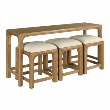 Hammary Jetson Bar Console With Three Stools