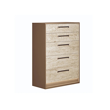 ALF Jo Chest – Gold High Gloss & Travertino Eco-Stone Finish