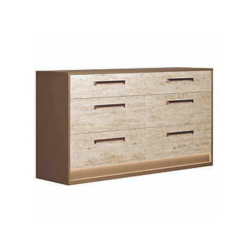 ALF Jo Dresser – Gold High Gloss & Travertino Eco-Stone Finish