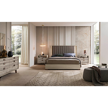 Jupiter Platform Bed with Upholstered Headboard