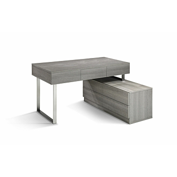 KD12 Contemporary Office Desk with Storage Cabinet | Left Facing File Cabinet | J&M Furniture