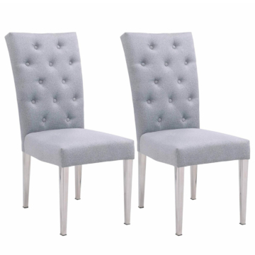 Chintaly Kerry Button Tufted Back Side Chair with Steel Legs