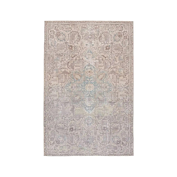 Jaipur Living Parisa Medallion Light Blue Light Tan Runner Rug 