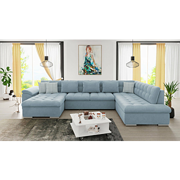 Cortex Leonardo Sectional Sleeper Sofa, Lagoon