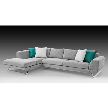 Lia Sectional Sofa, Light Gray Fabric | Creative Furniture