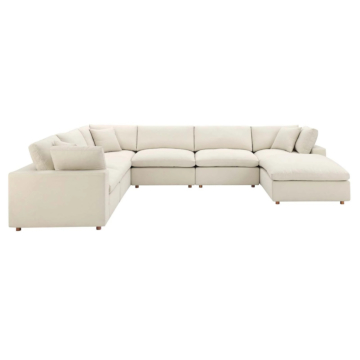 Modway Commix Down Filled Overstuffed 7-Piece Sectional Sofa-Light Beige