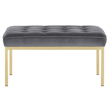 Modway Loft Gold Stainless Steel Leg Medium Performance Velvet Bench