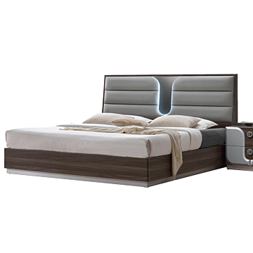 Chintaly London Queen Bed with Headboard LED Lighting