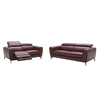 Lorenzo Motion Sofa Set-Merlot Leather