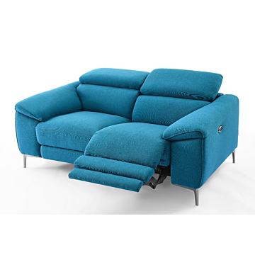 Lucca Fabric Loveseat with Power Recliners | Creative Furniture-Turquois Fabric HTL