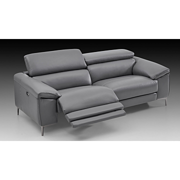 Lucca Leather Sofa with Power Recliners | Creative Furniture-Steel Gray Leather HTL