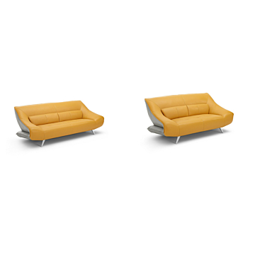 Madrid Modern Sofa and Loveseat Set | Creative Furniture-Yellow