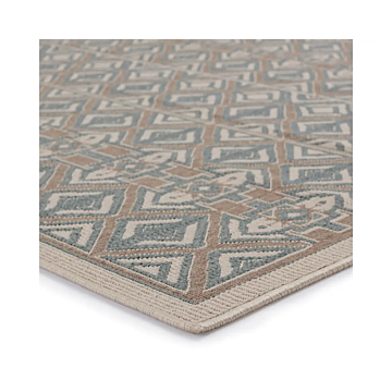 Vibe by Jaipur Living Hazina Indoor/ Outdoor Geometric Sea Green Beige Area Rug 