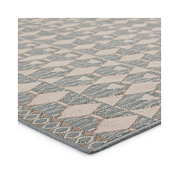 Vibe by Jaipur Living Maji Indoor/ Outdoor Geometric Sea Green Beige Area Rug