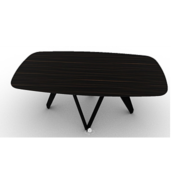 Calligaris Cartesio Table With Elliptical Fixed Top And Central Metal Base