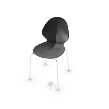 Calligaris Basil Stackable Chair Suitable For Outdoor Use With Metal Base