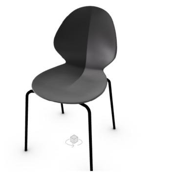 Calligaris Basil Stackable Chair With Metal Base