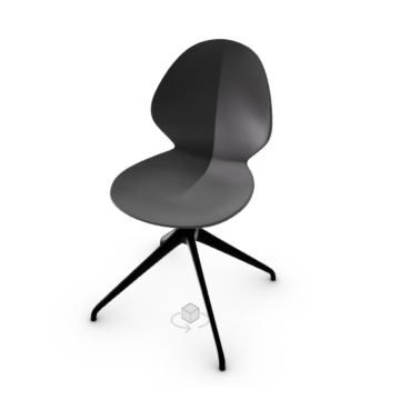 Calligaris Basil Swivelling Chair With Self Returning Mechanism And Aluminum Base