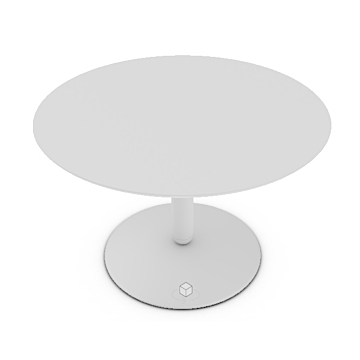 Calligaris Balance Table With Round Fixed Top And Metal Column Base