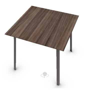 Calligaris Dot Table With Square Fixed Top And Metal Legs