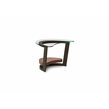 Elite Modern Maui End Table with Walnut Natural Finished Shelf